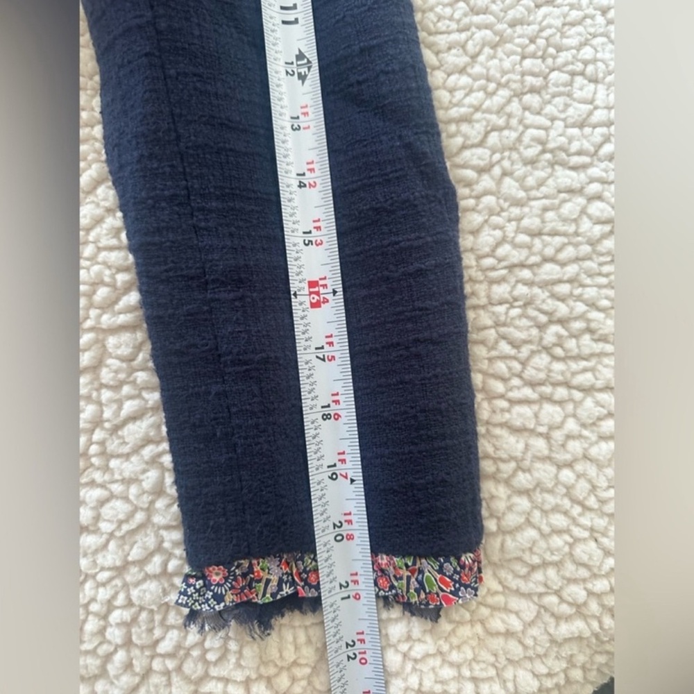J. Crew Lady Jacket Navy Tweed Liberty London Floral Ruffle
Size 10 petite - Picture 9 of 12